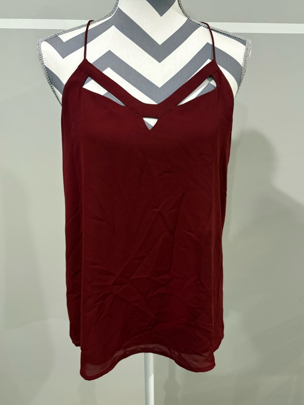 Express Burgundy Cut-out V-Neck Cami